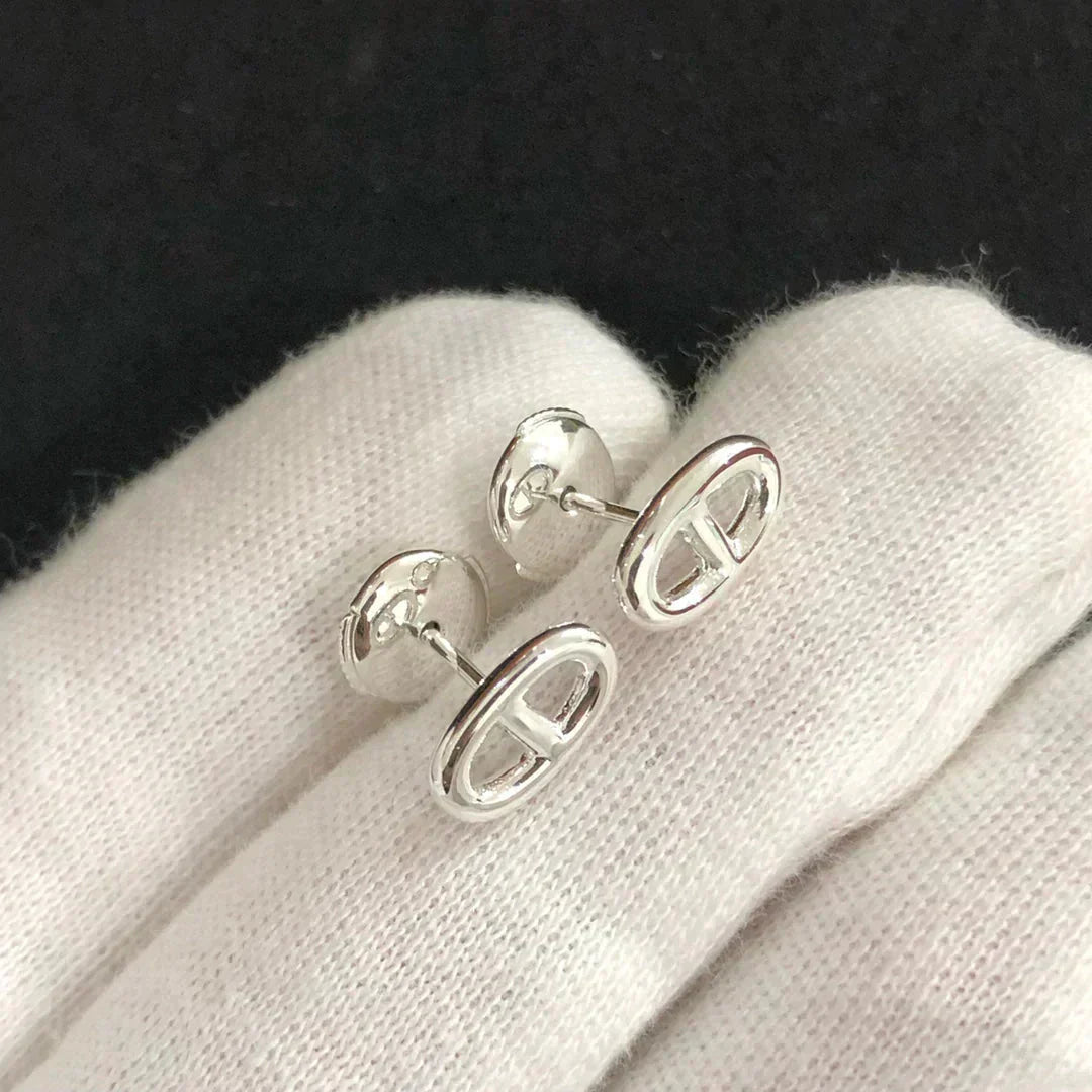 [✨Rose💎] PETITES BOUCLES D'OREILLES CHAÎNE OR ET ARGENT