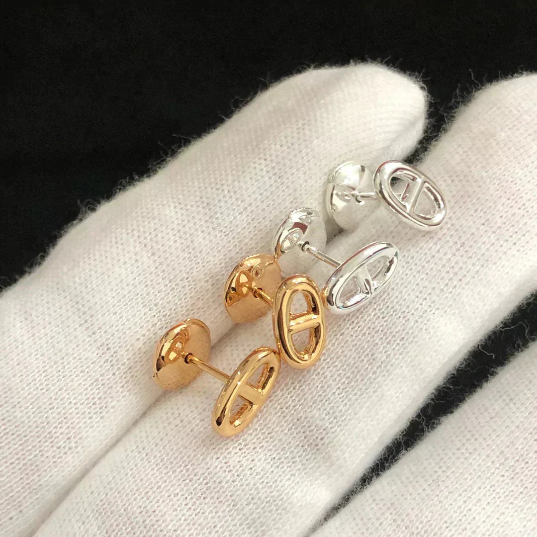 [✨Rose💎] PETITES BOUCLES D'OREILLES CHAÎNE OR ET ARGENT