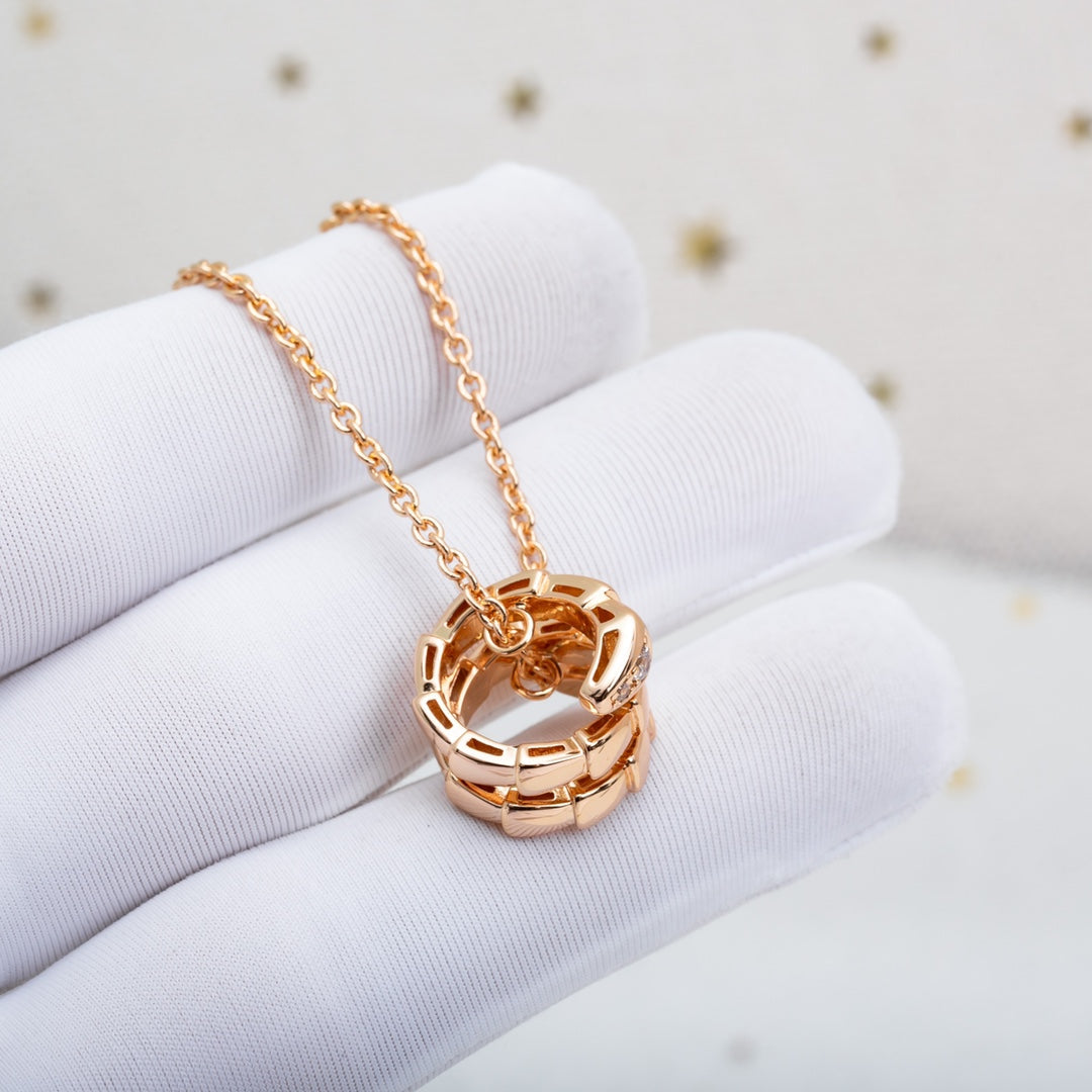 [✨Rose💎] COLLIER SERPENTI EN OR ROSE ET DIAMANT