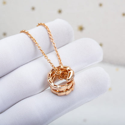 [✨Rose💎] COLLIER SERPENTI EN OR ROSE ET DIAMANT