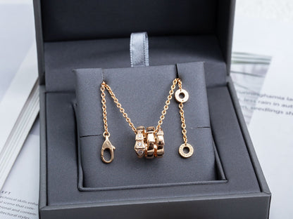 [✨Rose💎] COLLIER SERPENTI EN OR ROSE ET DIAMANT