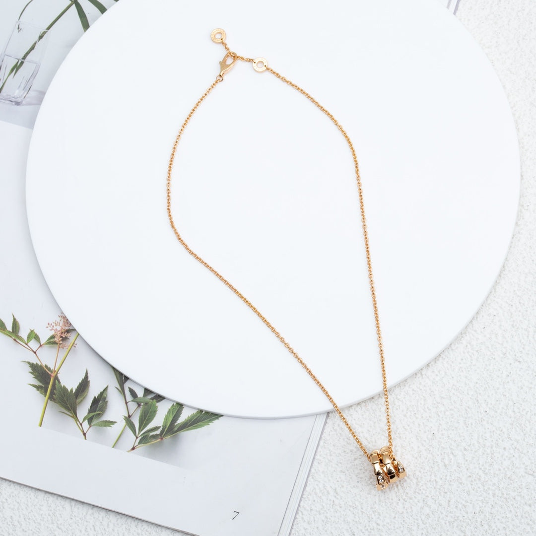 [✨Rose💎] COLLIER SERPENTI EN OR ROSE ET DIAMANT