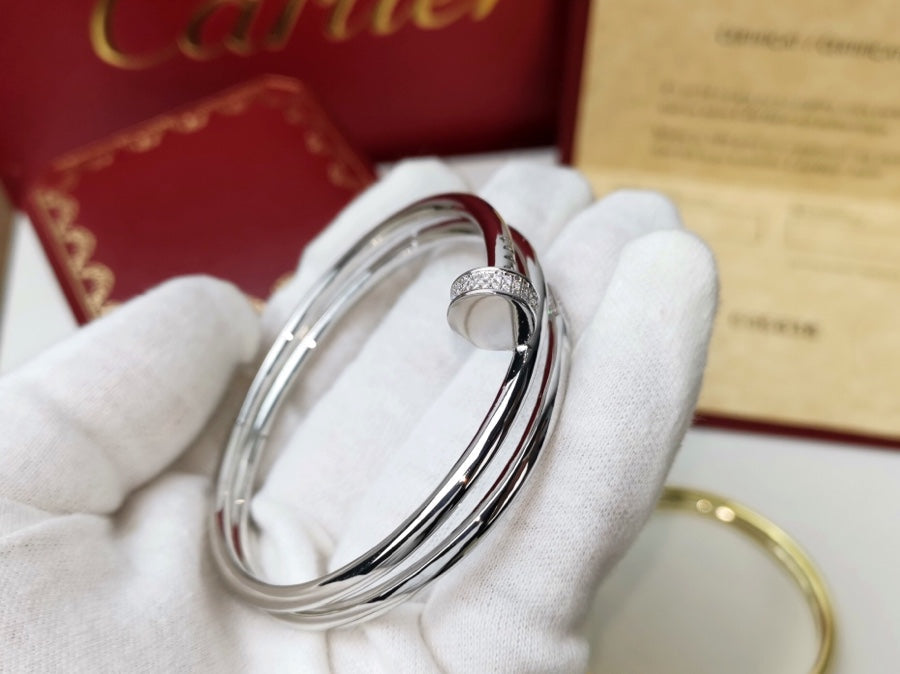 [✨Rose💎]BRACELET JUSTE 3.5MM DIAMANT DOUBLE RANG