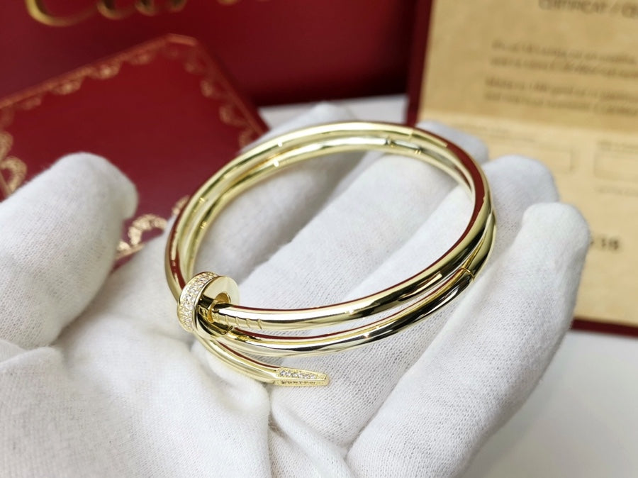 [✨Rose💎]BRACELET JUSTE 3.5MM DIAMANT DOUBLE RANG