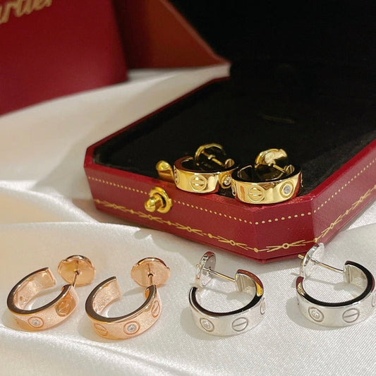 [✨Rose💎]Boucles d'oreilles Love 5,7 mm 2 diamants