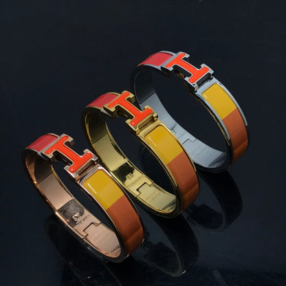 [✨Rose💎]H BRACELET ORANGE ARC-EN-CIEL CÉRAMIQUE