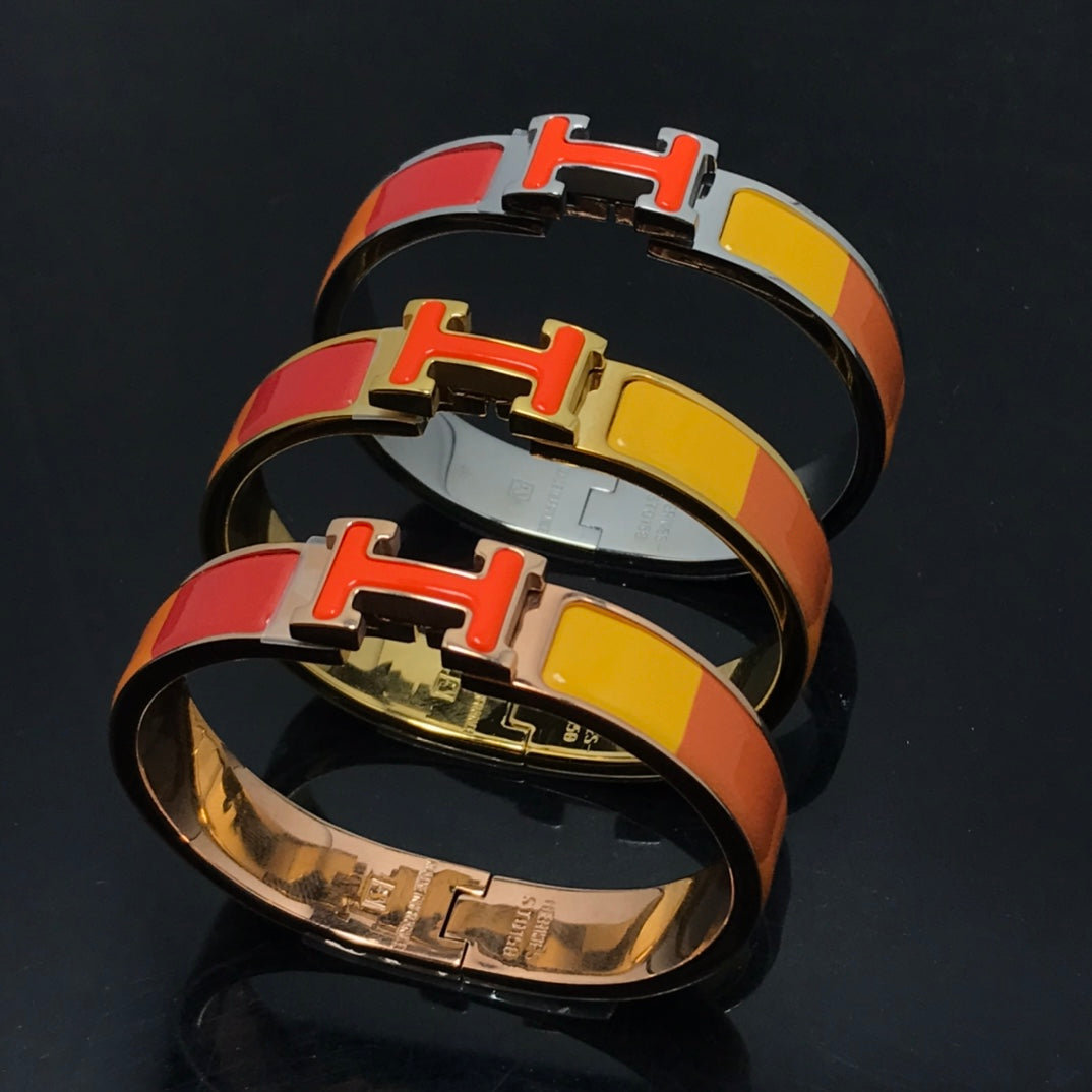 [✨Rose💎]H BRACELET ORANGE ARC-EN-CIEL CÉRAMIQUE