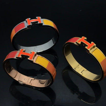 [✨Rose💎]H BRACELET ORANGE ARC-EN-CIEL CÉRAMIQUE