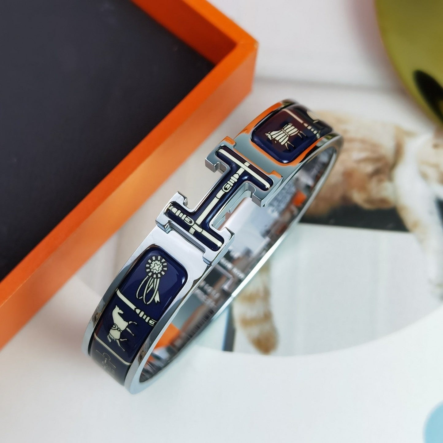 [✨Rose💎]BRACELET H COUVERTURES BLEU FONCÉ