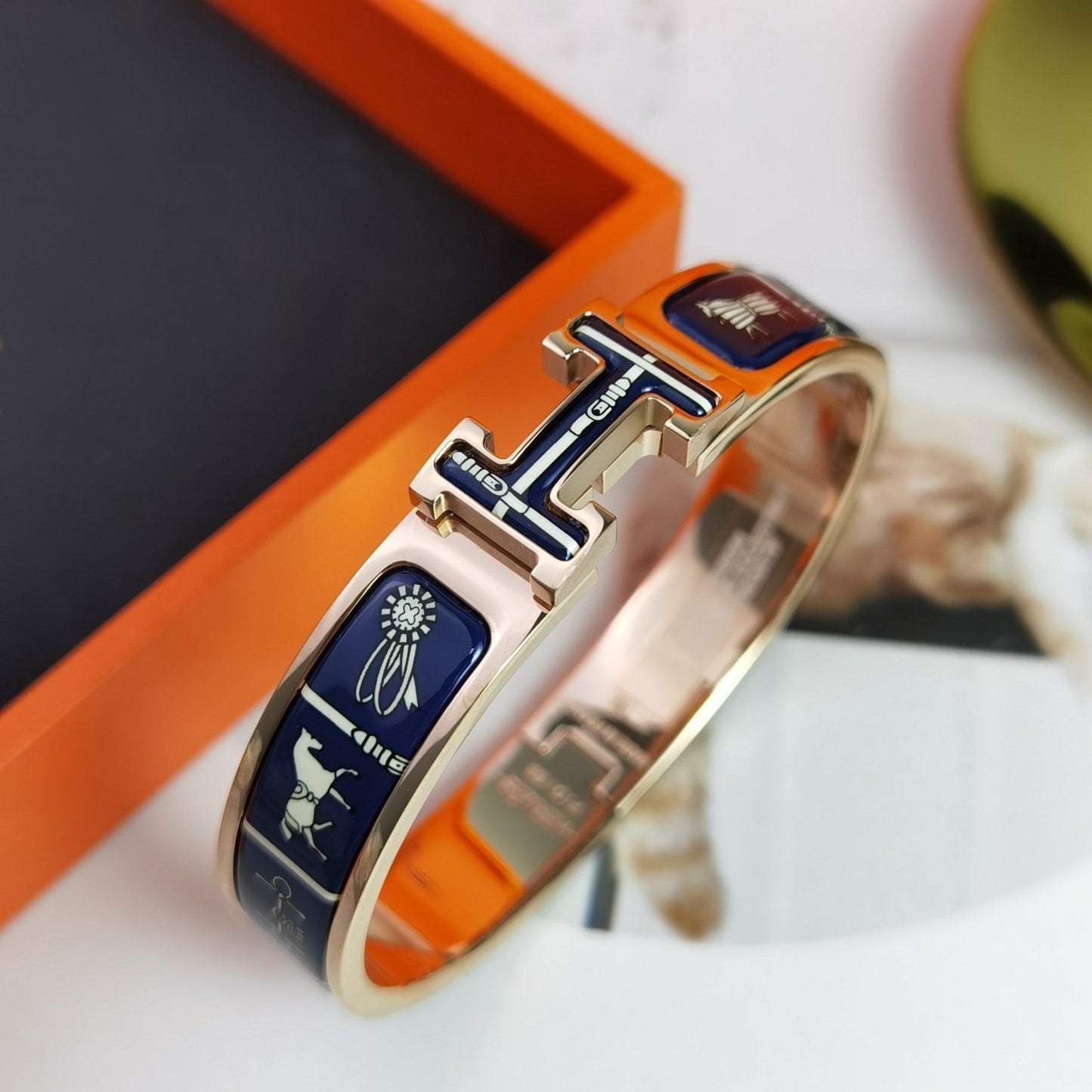 [✨Rose💎]BRACELET H COUVERTURES BLEU FONCÉ