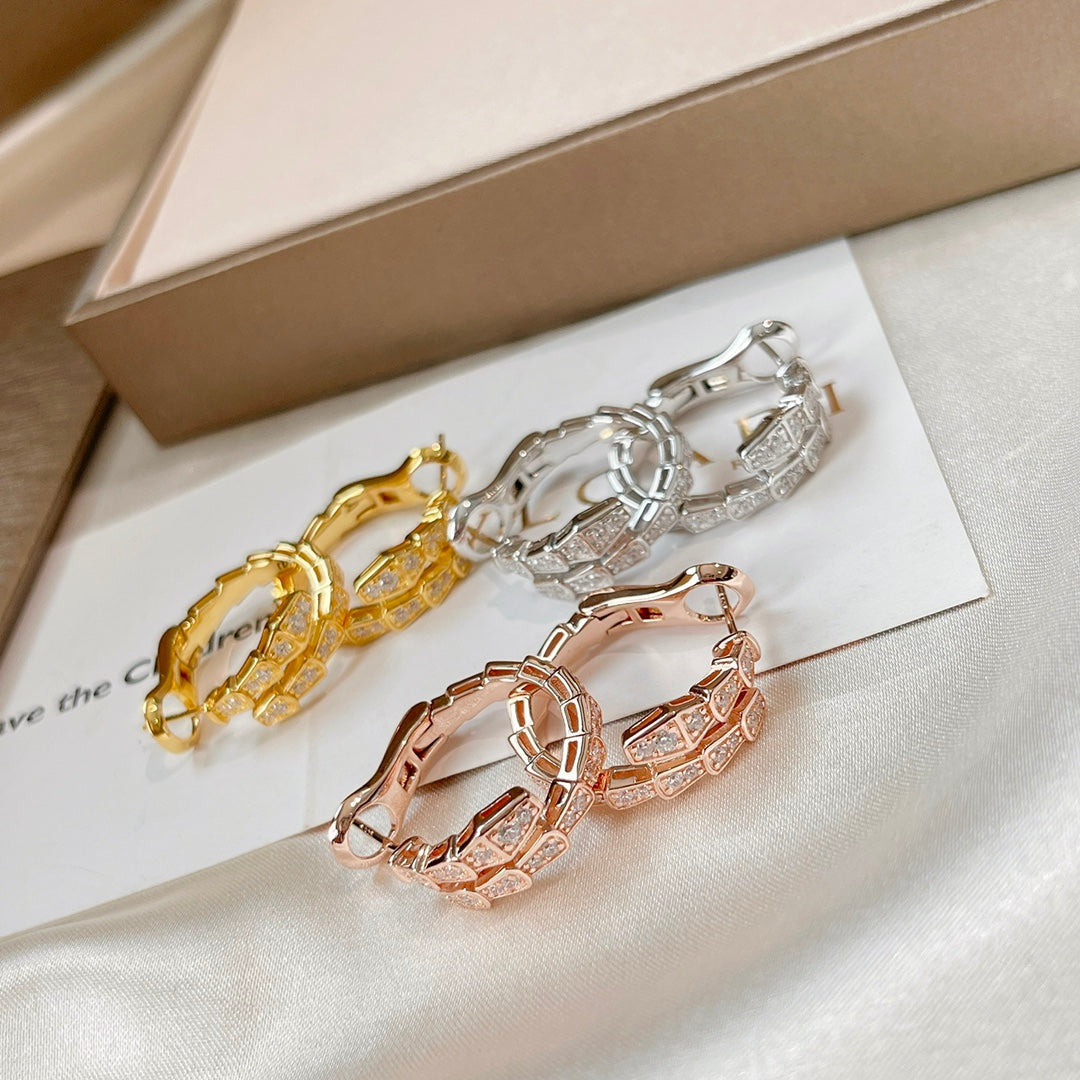 [✨Rose💎]BOUCLES D'OREILLES SERPENTI DIAMANT