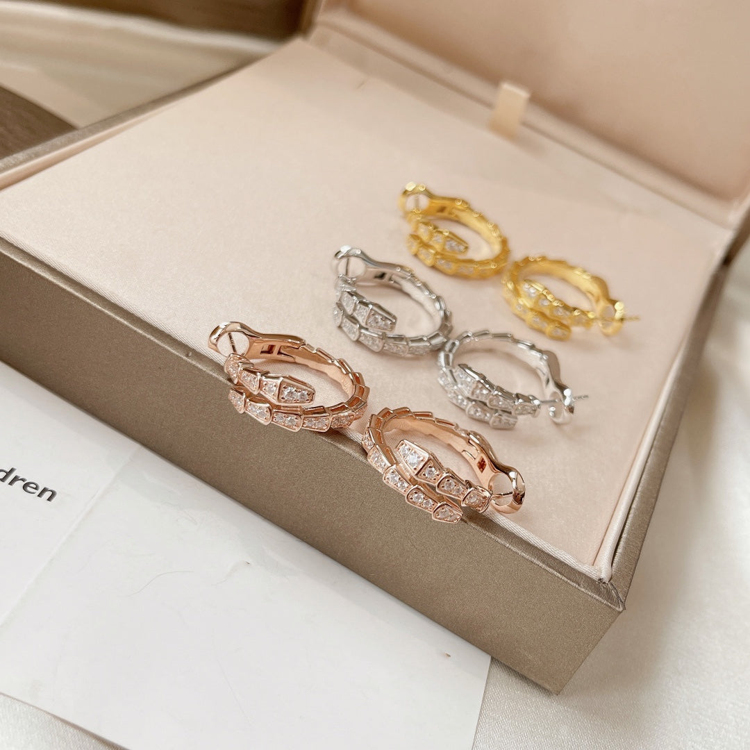 [✨Rose💎]BOUCLES D'OREILLES SERPENTI DIAMANT