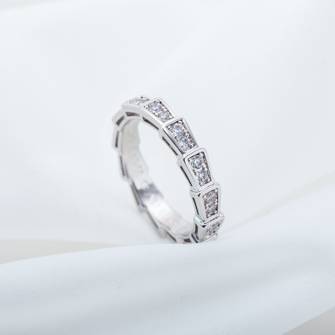 [✨Rose💎]BAGUE SERPENTI ARGENT PAVÉ DIAMANTS 3MM