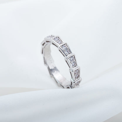 [✨Rose💎]BAGUE SERPENTI ARGENT PAVÉ DIAMANTS 3MM