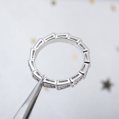 [✨Rose💎]BAGUE SERPENTI ARGENT PAVÉ DIAMANTS 3MM