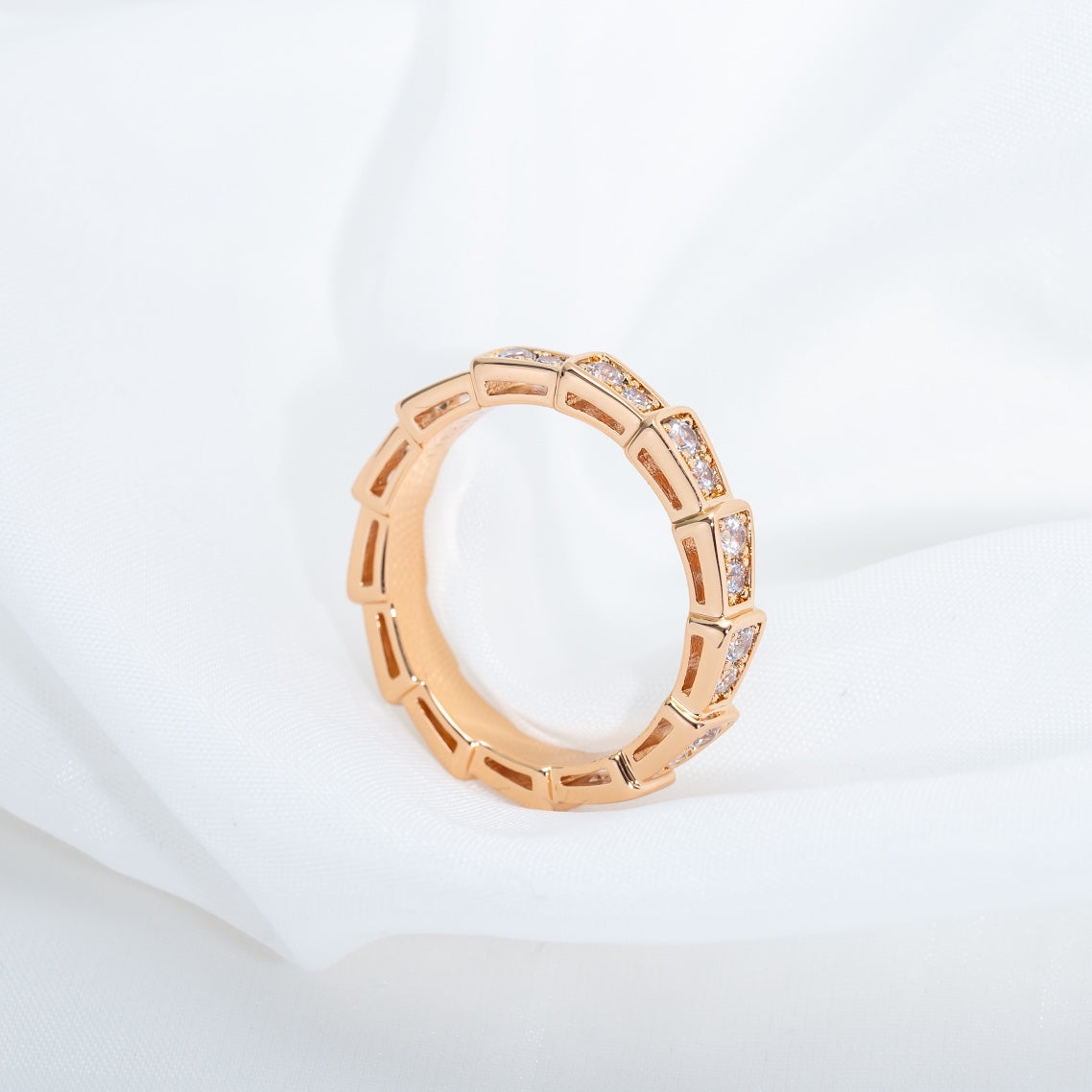 [✨Rose💎]BAGUE SERPENTI OR ROSE PAVÉE DIAMANTS 3MM
