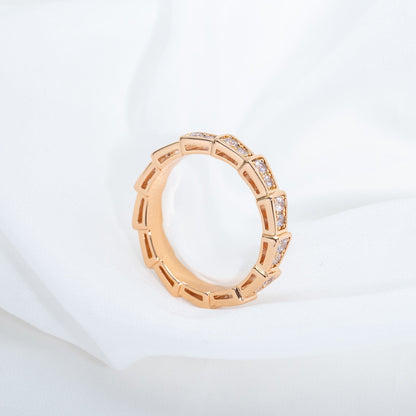 [✨Rose💎]BAGUE SERPENTI OR ROSE PAVÉE DIAMANTS 3MM