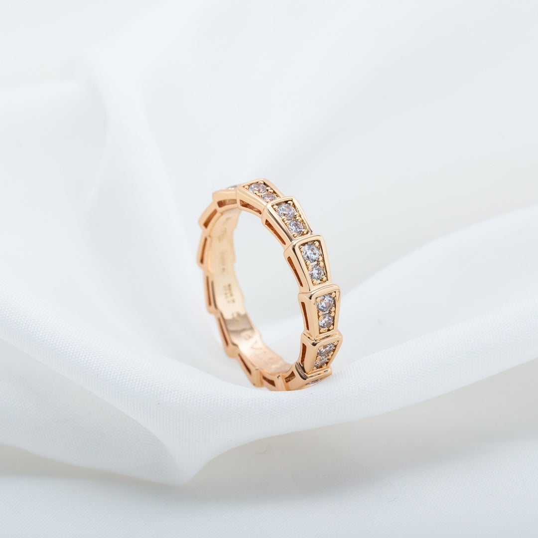 [✨Rose💎]BAGUE SERPENTI OR ROSE PAVÉE DIAMANTS 3MM