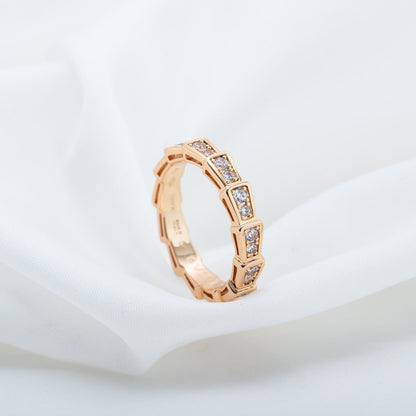 [✨Rose💎]BAGUE SERPENTI OR ROSE PAVÉE DIAMANTS 3MM