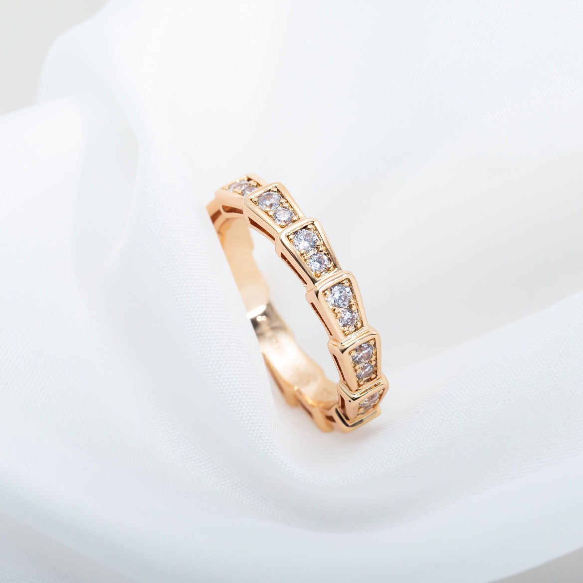 [✨Rose💎]BAGUE SERPENTI OR ROSE PAVÉE DIAMANTS 3MM