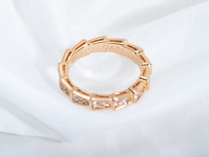 [✨Rose💎]BAGUE SERPENTI OR ROSE PAVÉE DIAMANTS 3MM