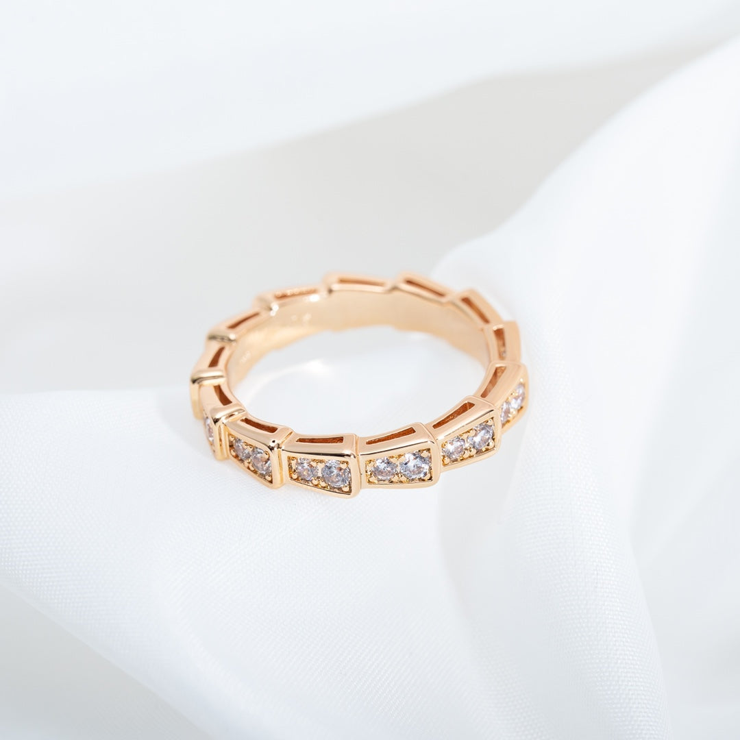 [✨Rose💎]BAGUE SERPENTI OR ROSE PAVÉE DIAMANTS 3MM