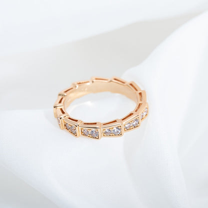 [✨Rose💎]BAGUE SERPENTI OR ROSE PAVÉE DIAMANTS 3MM