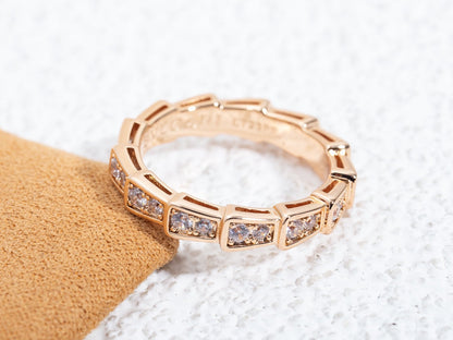 [✨Rose💎]BAGUE SERPENTI OR ROSE PAVÉE DIAMANTS 3MM