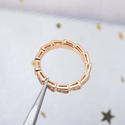 [✨Rose💎]BAGUE SERPENTI OR ROSE PAVÉE DIAMANTS 3MM