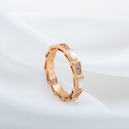 [✨Rose💎]BAGUE SERPENTI OR ROSE DIAMANT NACRE 3MM