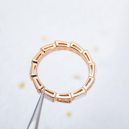 [✨Rose💎]BAGUE SERPENTI OR ROSE DIAMANT NACRE 3MM
