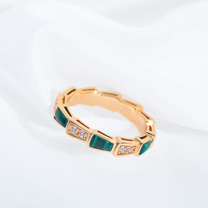 [✨Rose💎]BAGUE SERPENTI OR ROSE MALACHITE DIAMANT 3MM