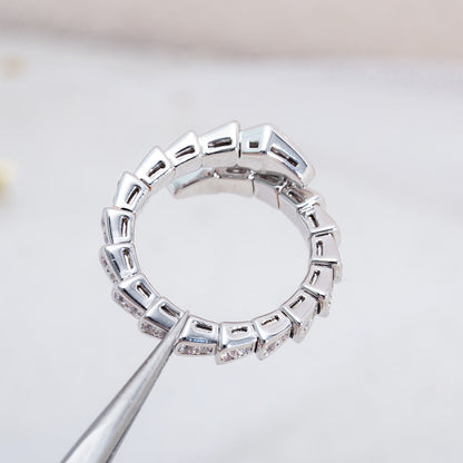 [✨Rose💎]BAGUE SERPENTI ARGENT PAVÉ DIAMANTS 4MM