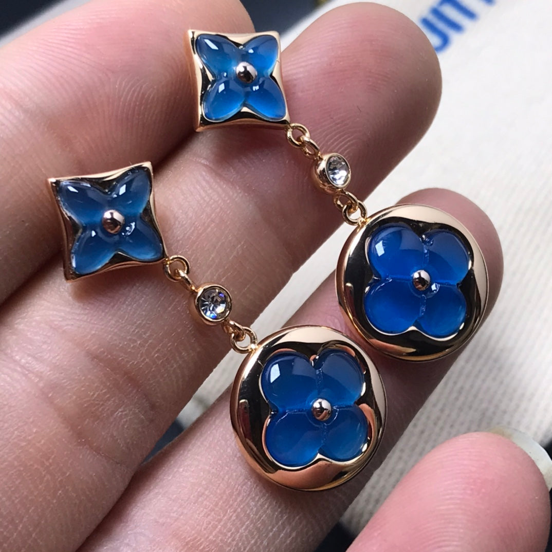 [✨Rose💎]BOUCLES D'OREILLES DIAMANT AGATE ÉTOILE ET SOLEIL