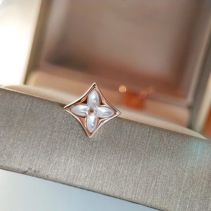 [✨Rose💎]STAR MOP PINK GOLD EARRINGS