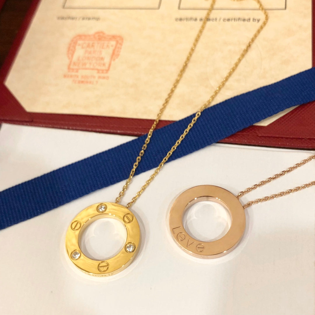 [✨Rose💎] COLLIER AMOUR 16MM 3 DIAMANTS