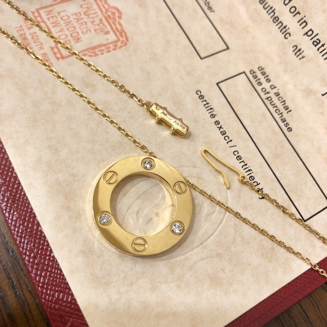 [✨Rose💎] COLLIER AMOUR 16MM 3 DIAMANTS