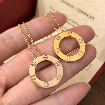 [✨Rose💎] COLLIER AMOUR 16MM 3 DIAMANTS