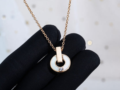 [✨Rose💎] COLLIER GARI NACRE OR ROSE