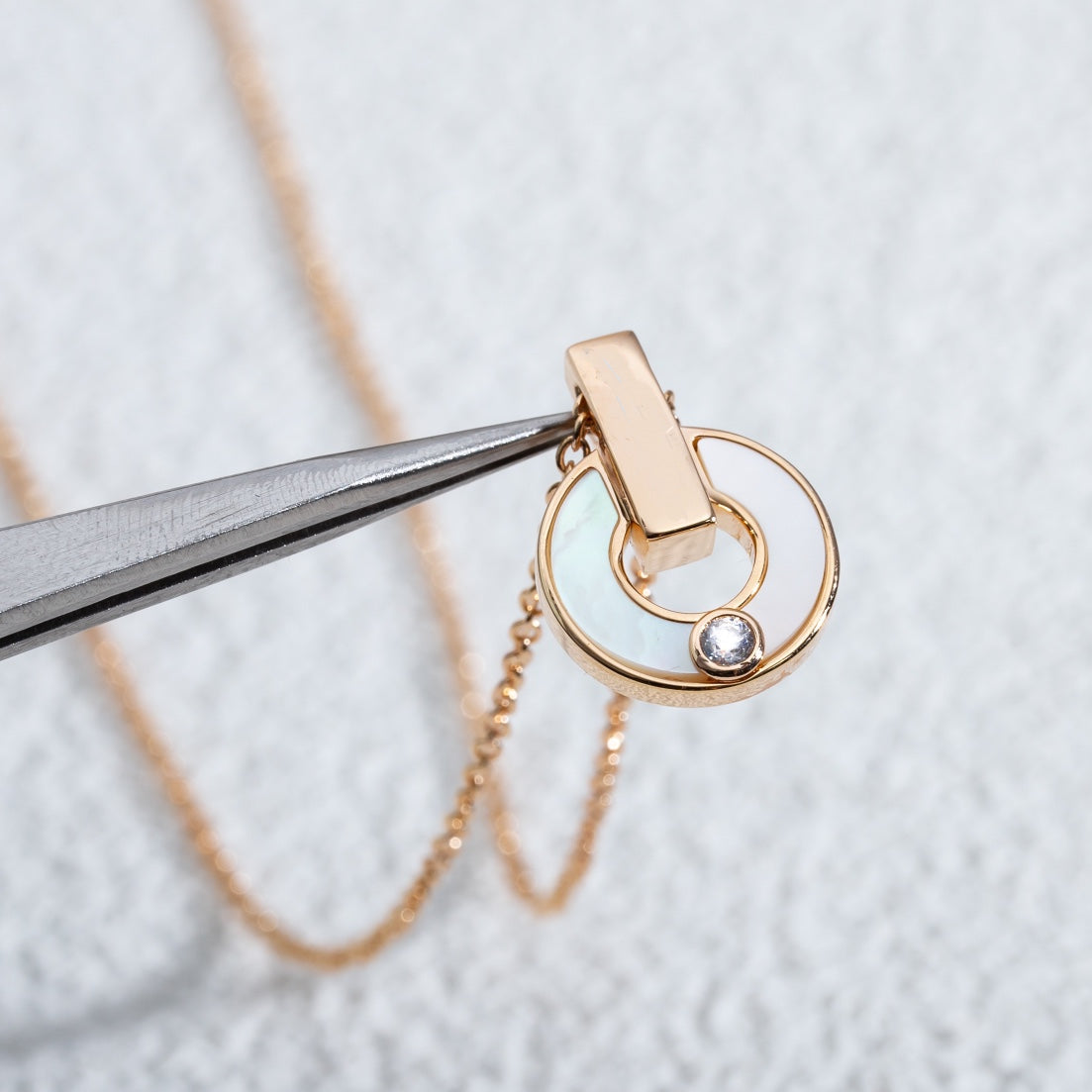 [✨Rose💎] COLLIER GARI NACRE OR ROSE