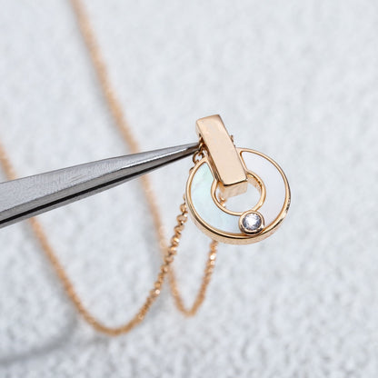 [✨Rose💎] COLLIER GARI NACRE OR ROSE