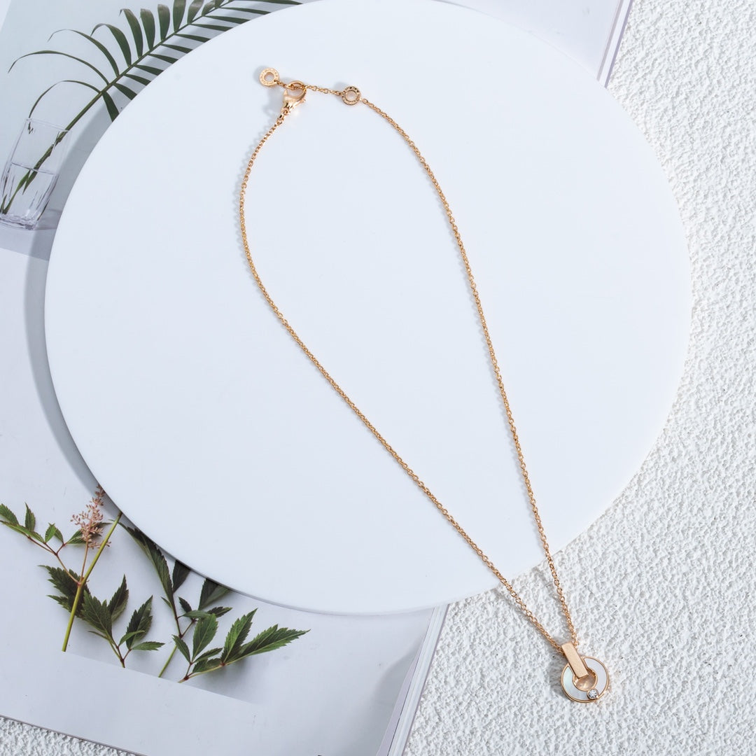 [✨Rose💎] COLLIER GARI NACRE OR ROSE