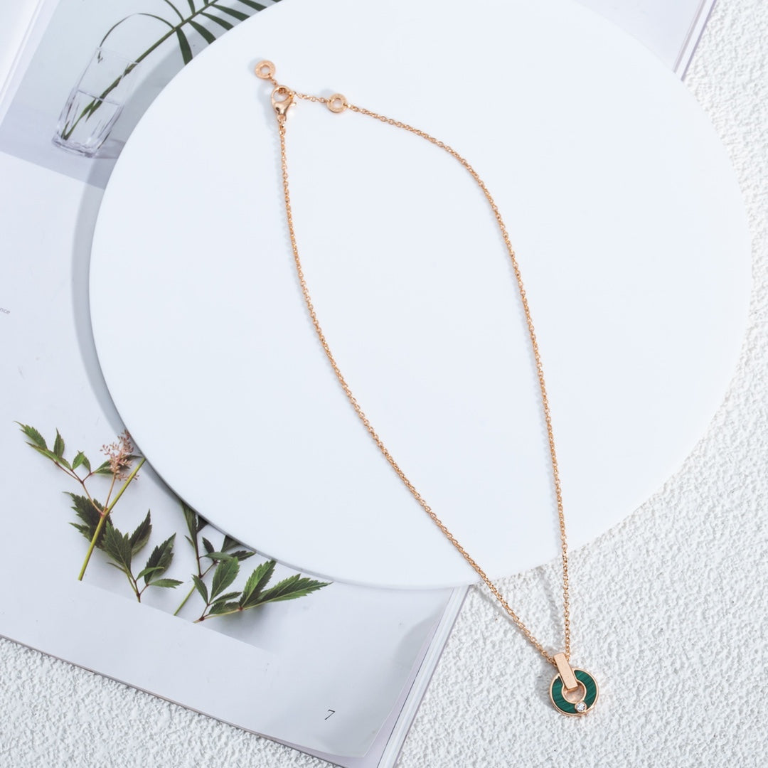 [✨Rose💎] COLLIER GARI OR ROSE MALACHITE