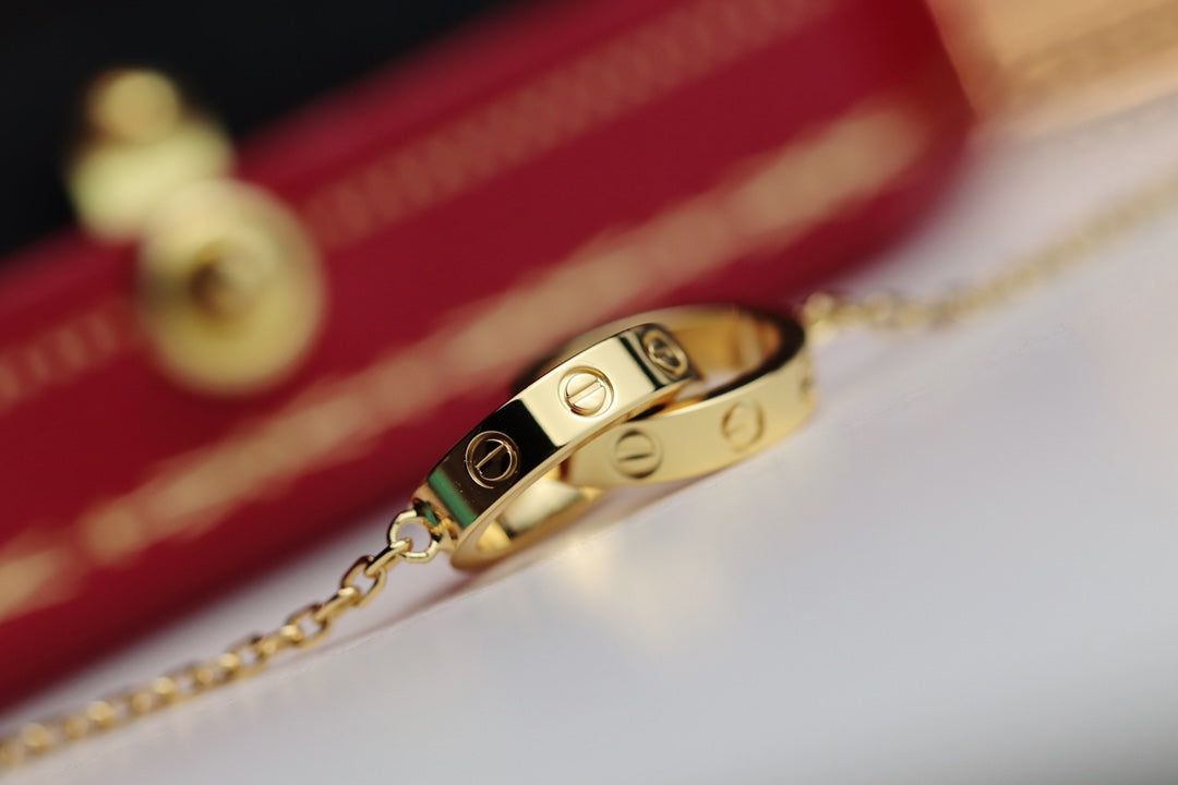 [✨Rose💎] COLLIER D'AMOUR DOUBLE ANNEAU OR