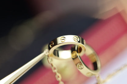 [✨Rose💎] COLLIER D'AMOUR DOUBLE ANNEAU OR