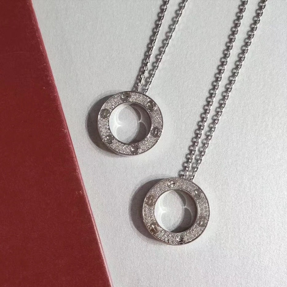 [✨Rose💎] COLLIER AMOUR ARGENT RÉGLABLE