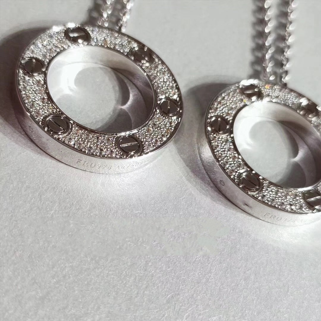 [✨Rose💎] COLLIER AMOUR ARGENT RÉGLABLE
