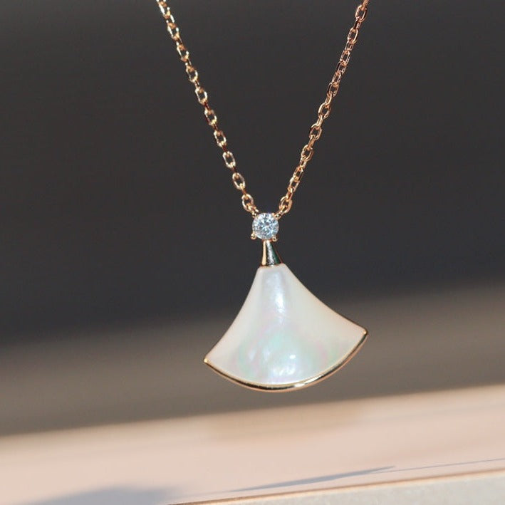 [✨Rose💎] COLLIER DREAM NACRE BLANCHE OR ROSE 1 DIAMANT