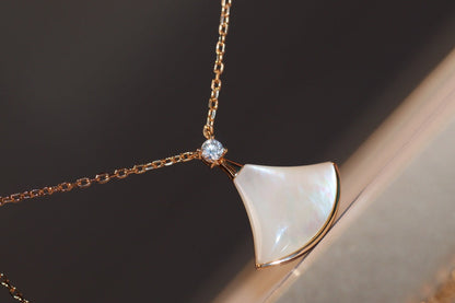 [✨Rose💎] COLLIER DREAM NACRE BLANCHE OR ROSE 1 DIAMANT