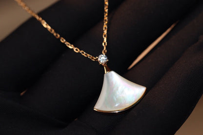[✨Rose💎] COLLIER DREAM NACRE BLANCHE OR ROSE 1 DIAMANT